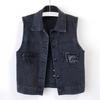Fashion Design Sequins Summer Autumn Women's Waistcoat Korean Leeveless Denim Jeans Jacket Vest