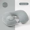 Inflatable U-shaped Travel Neck Pillow - Portable, Ergonomic, Height-Adjustable, Storable Milk Silk Design