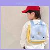 Simple Grid Pattern Letter Decoration Children Casual Backpacks For Kindergarten Kids