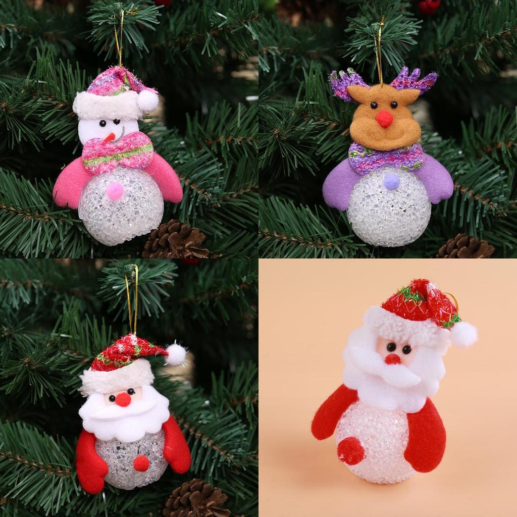 Christmas Eva Santa Snowman Lighted Night Lamp For Holiday Tree Decoration And Festive Decor