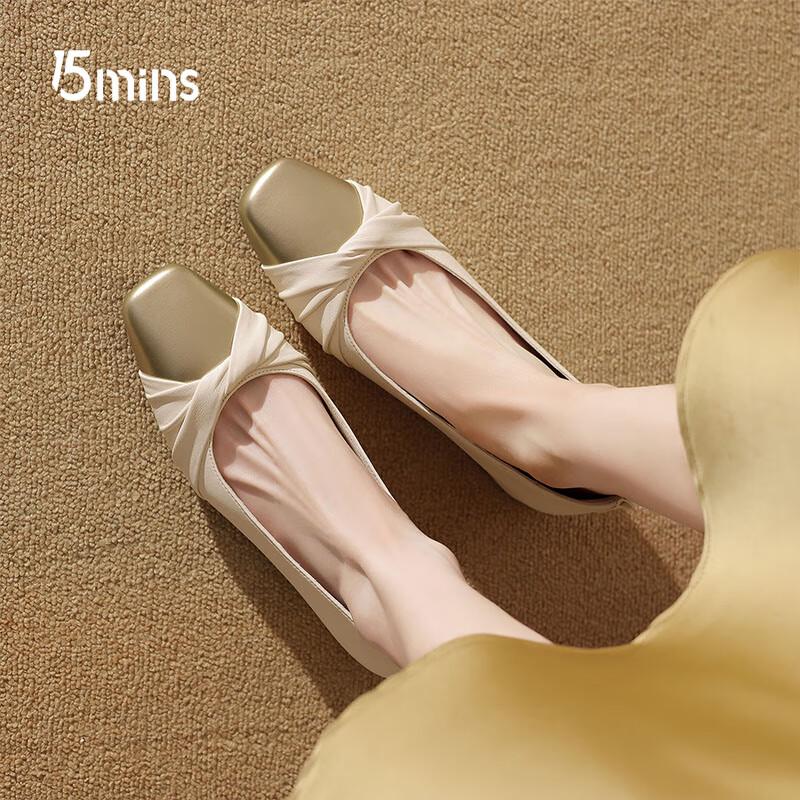 French Style Low Heel Block Heel Pumps EU 37