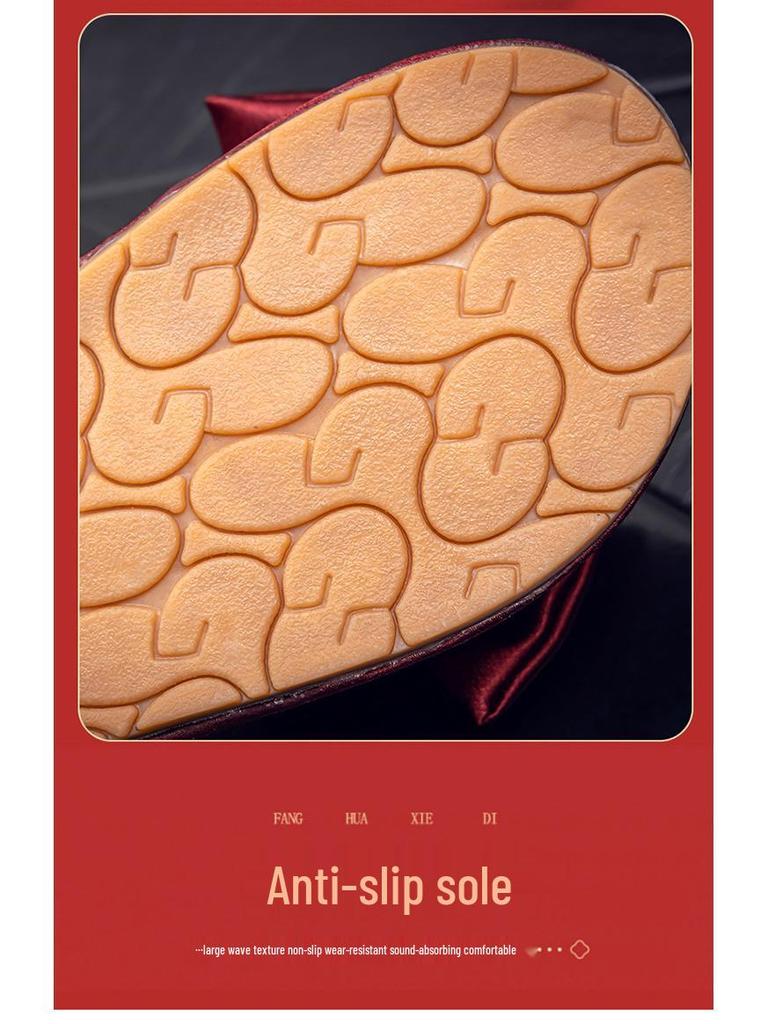 Auspicious Red Wedding Slippers Set for Bride & Groom - Spring/Summer Collection