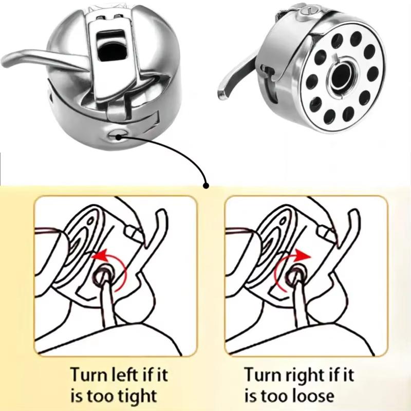 Sewing Machine Metal Bobbins Case Stainless Steel Reverse Bobbin Box for Singer Brother Janome Household Sewing Accessories