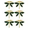 AEE2-Napkin Rings Set Of 6 For Wedding Fathers Day Birthday Metal Dragonfly Napkin Holders For Table Linens Party Occasion