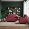 2 Piece Storage Sofa Set In Burgundy Polyester