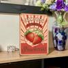 1pc Farm Fresh Strawberries Retro Tin Sign, 2D Flat Metal Wall Decor for Living Room Kitchen Outdoor, Vintage Food Festival Decoration