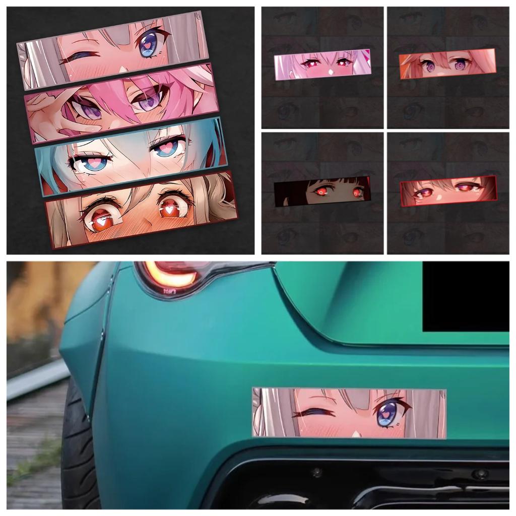 Anime Augen Reflektierende Vinyl Autoaufkleber - Wasserdichte Decals für Motorrad & Autokarosserie 2025