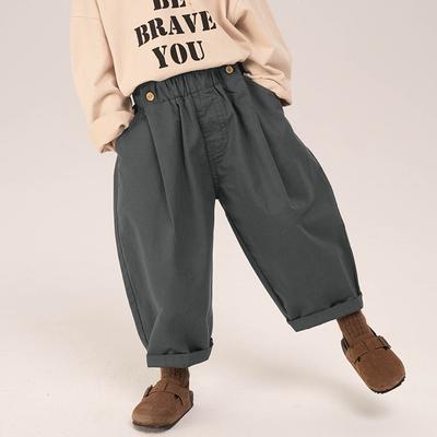 Children Clothing Boys Casual Pants Spring Spring Autumn Loose Korean Style Solid Color Casual Simple Pants