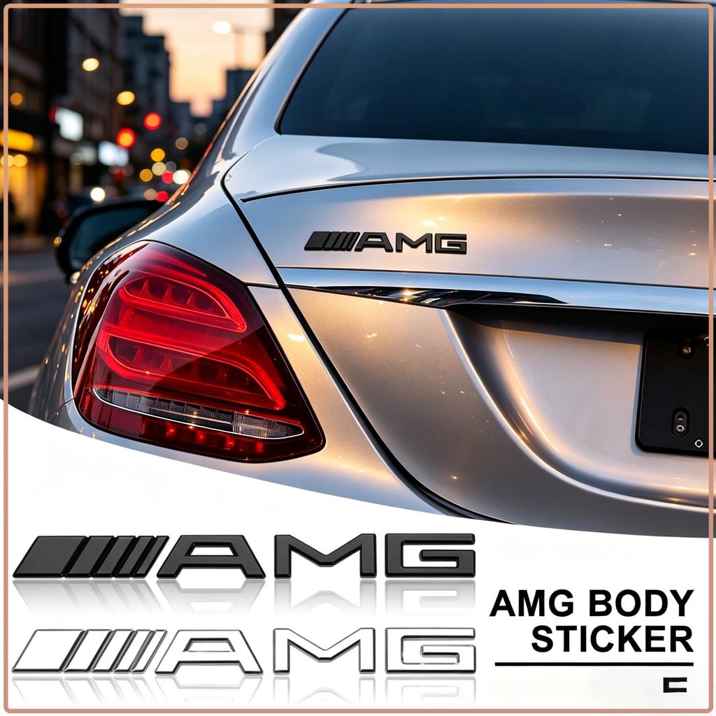 Set of 1 3D Rear Car Body Sticker AMG Emblem Badge Decal Label For Mercedes-Benz C500 C200 C300 A B C E GLA CLA GLK GL ML GLE Class Car Accessories