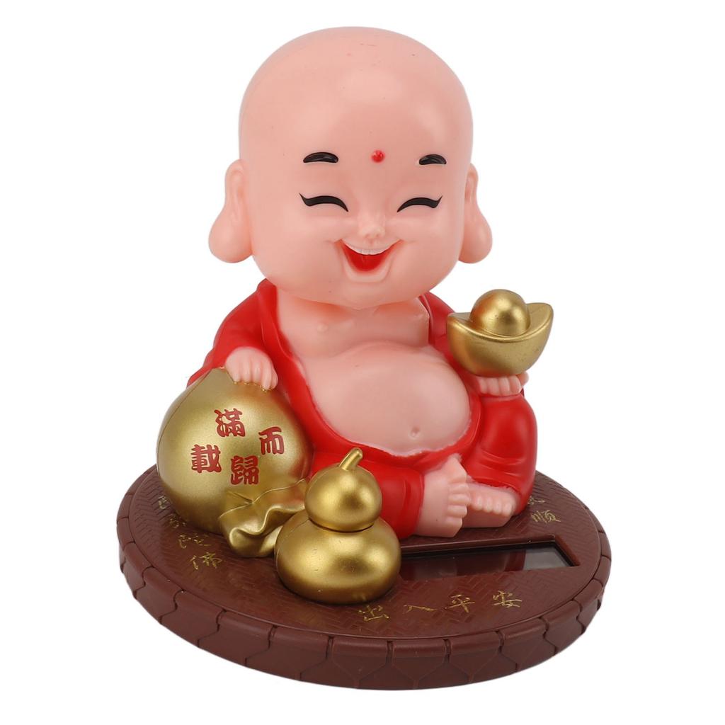 Small Monk Ornament Solar Powered Nodding Head Little Monk Figurine for   Table   Car Dashboards Homes Restaurants Hotels Cafes