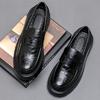 Autumn muffin and platform shoes men's metal buckle one pedal men's large size 4748 small leather shoes