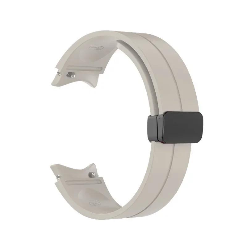 No Gap Magnetic Silicone Strap For Samsung Galaxy Watch 7 6 5 4 44mm 40mm Pro 45mm Bracelet Galaxy Watch6 Classic 43mm 47mm Band