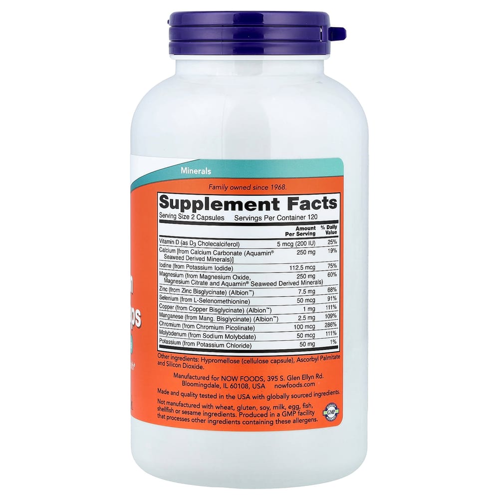 NOW Foods Full Spectrum Minerals Veg Capsules, 240 Count