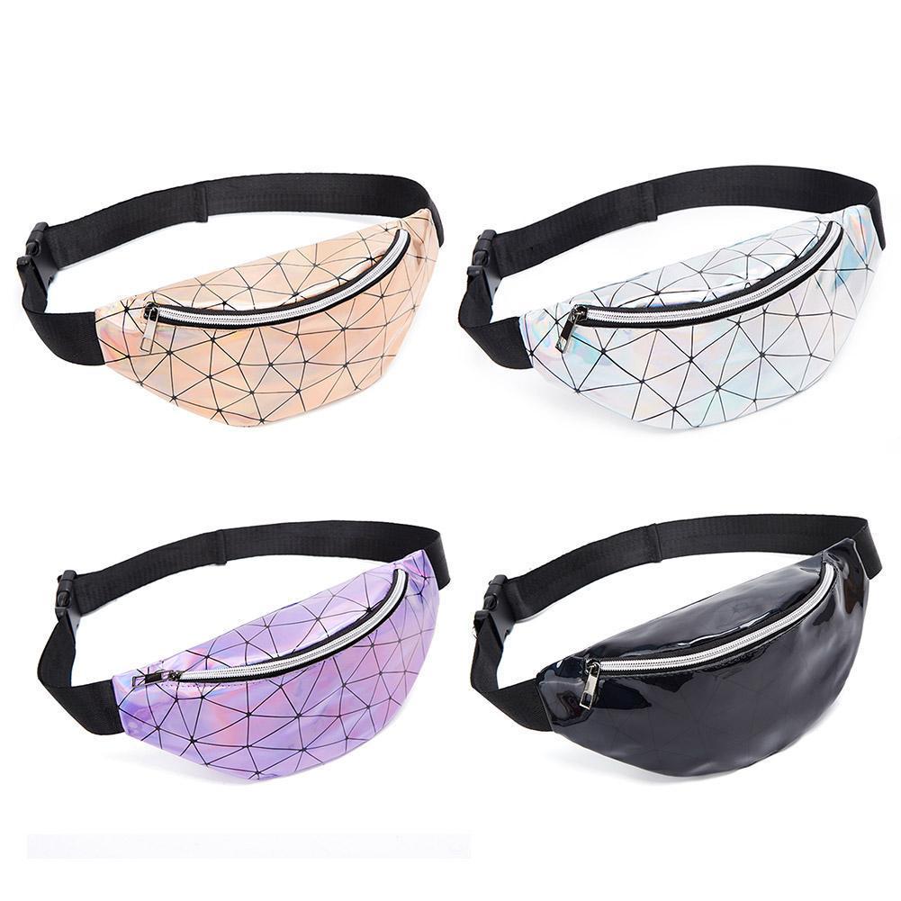 Elegant Geometric Holographic Waist Bags Stylish Fanny Belt Packs For Any Occasion