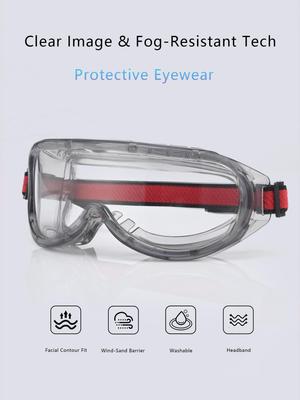 Windproof Anti-Fog Safety Goggles for Adults - Sandproof, Dustproof, Cycling & Labor Protection Glasses