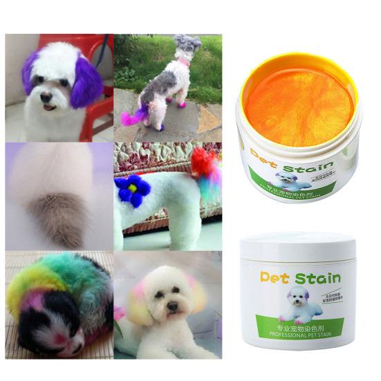 Haustierfarbe ohne Erhitzen Ungiftige Temporäre Haarfarbe Creme für Hunde Katzen Sichere Haut Seidige Lebendige Farben für Partys Fotos und Feiertage