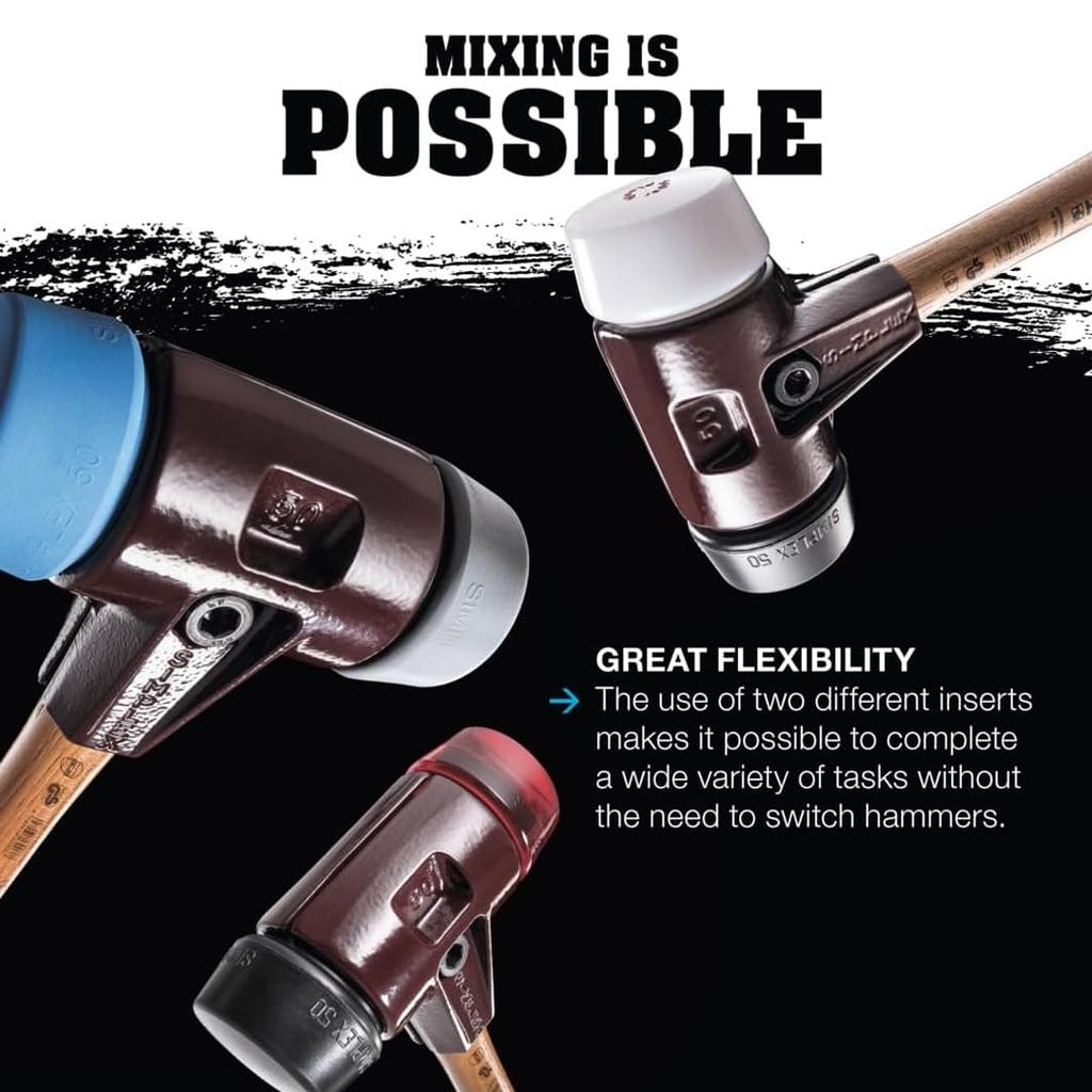 Rohmheld Halder Simplex Plastic Hammer Rubber Plastic Diameter 60 (Black) (Red) 3026.060