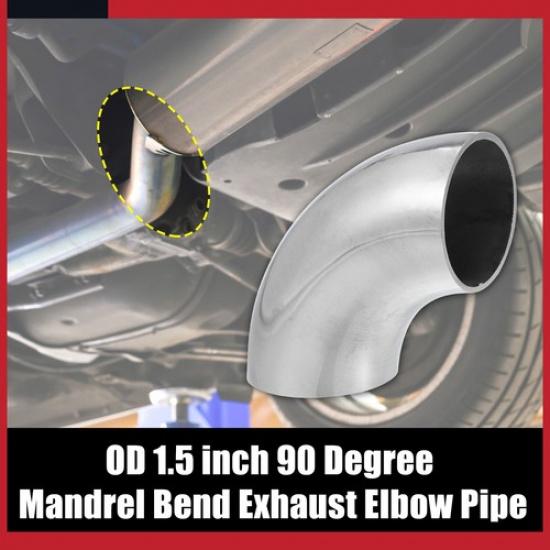 1.5 inch Universal OD 90 Degree Mandrel Bend Elbow Exhaust Tube | Stainless Steel | Aftermarket Branded | Pack of 1 | X AUTOHAUX