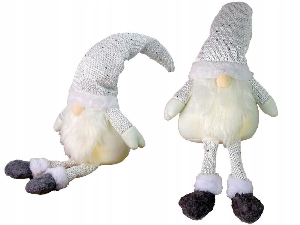 CHRISTMAS GNOBE 45 cm, GLORIOUS WHITE, in a winter hat