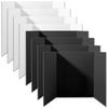 8Pcs Trifold Display Boards Black+White 24X16In Tri Fold Poster Board Hard&Thick White Presentation Cardboard For Classroom Proj
