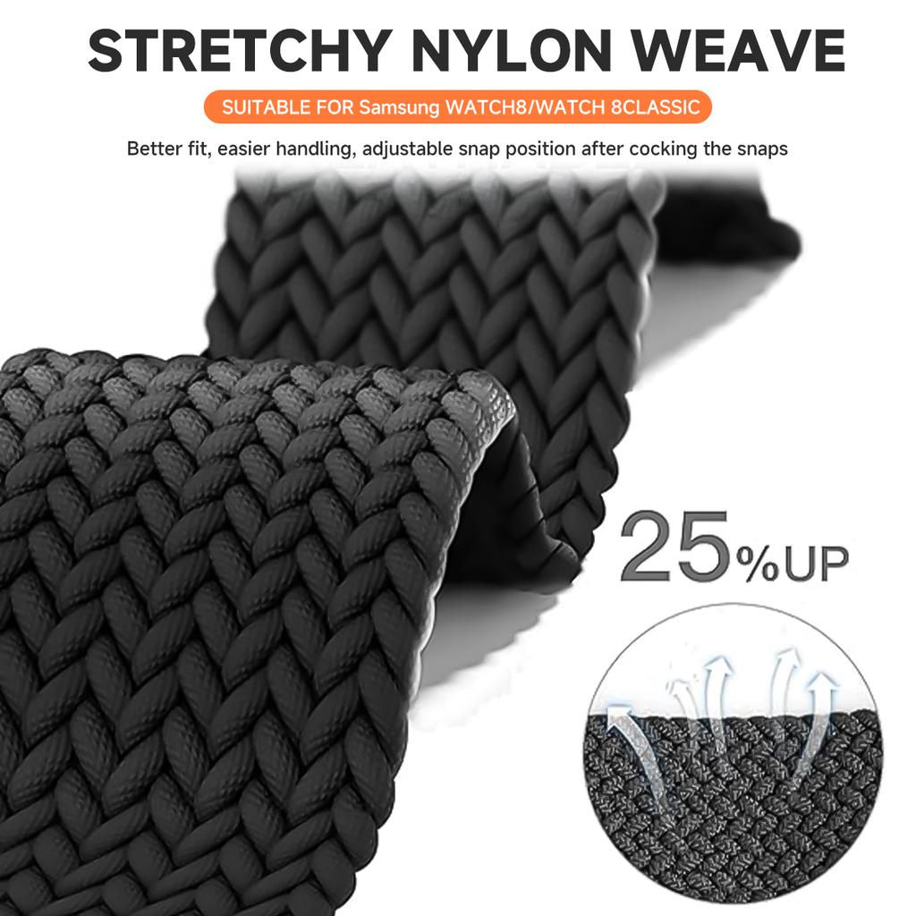 Braided Nylon Band for Samsung Galaxy Watch 8/8 Classic 46mm Magnetic Buckle for Galaxy Ultra 2025/7 47mm Colorful Sport Strap