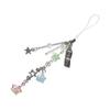 Star and Flip Cover Phone Keychain Colorful Beaded Keyring Detachable Key Chain Alloy Acrylic Accessory for Women