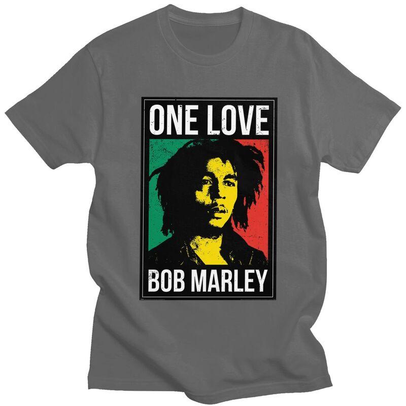 T-shirt Personalizzata Giamaica Reggae Rock Bob Marley Uomo Manica Corta T-shirt Casual Top 100% Cotone Slim Fit T-shirt Regalo