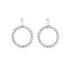 925 Silver Earrings Athens Circle E058 Sterling Silver Earrings