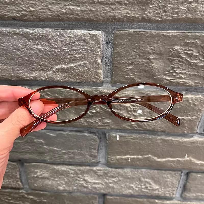 1/2/3pcs Y2K Vintage Small Oval Glasses Girls Style Red Green Frame Glass Eyewear Decorative Outdoor Anti-blue Eyeglasses Gifts