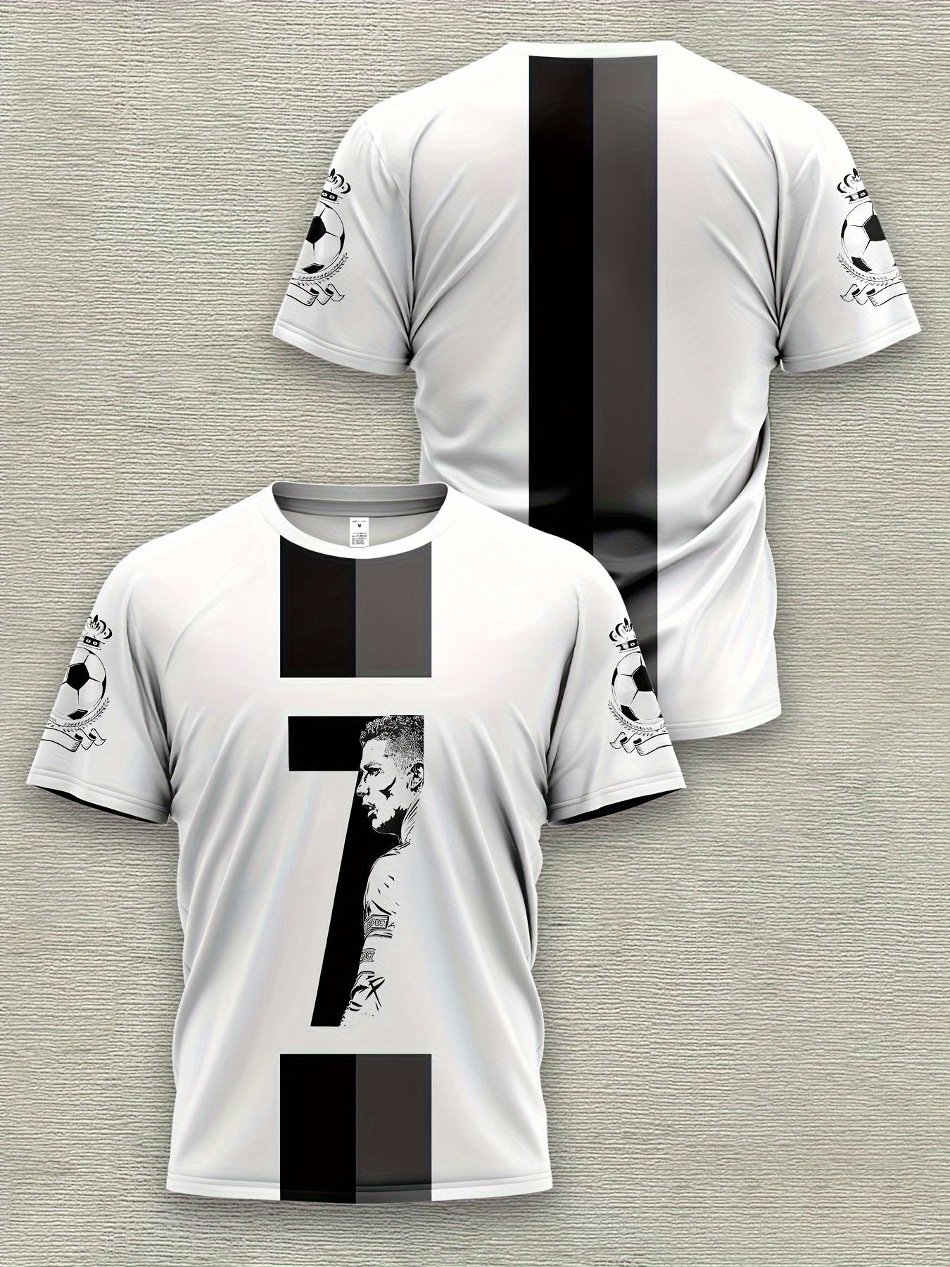 

Новинка Графическая футболка для мальчиков - 3D цифровая печать, короткий рукав, смелый дизайн 7 и портрет, черно-белый контраст S