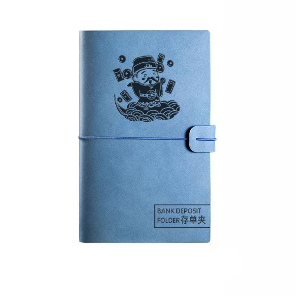 

PU Leather Money Budget Binder Loose-leaf Savings Challenges Notbook Bills Collection синий