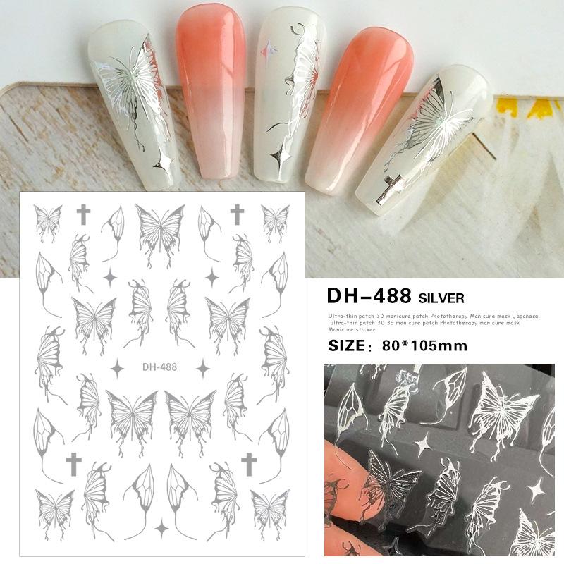 Πολύχρωμα αυτοκόλλητα με λέιζερ πεταλούδα αυτοκόλλητα νυχιών Heart Star Αυτοκόλλητα συρόμενα αυτοκόλλητα αυτοκόλλητα νυχιών Διακοσμήσεις μανικιούρ