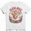 Alphamale Katze Regenbogenblumen Süßes Kätzchen T-Shirt Skurriles Fantasy Kätzchen Tee
