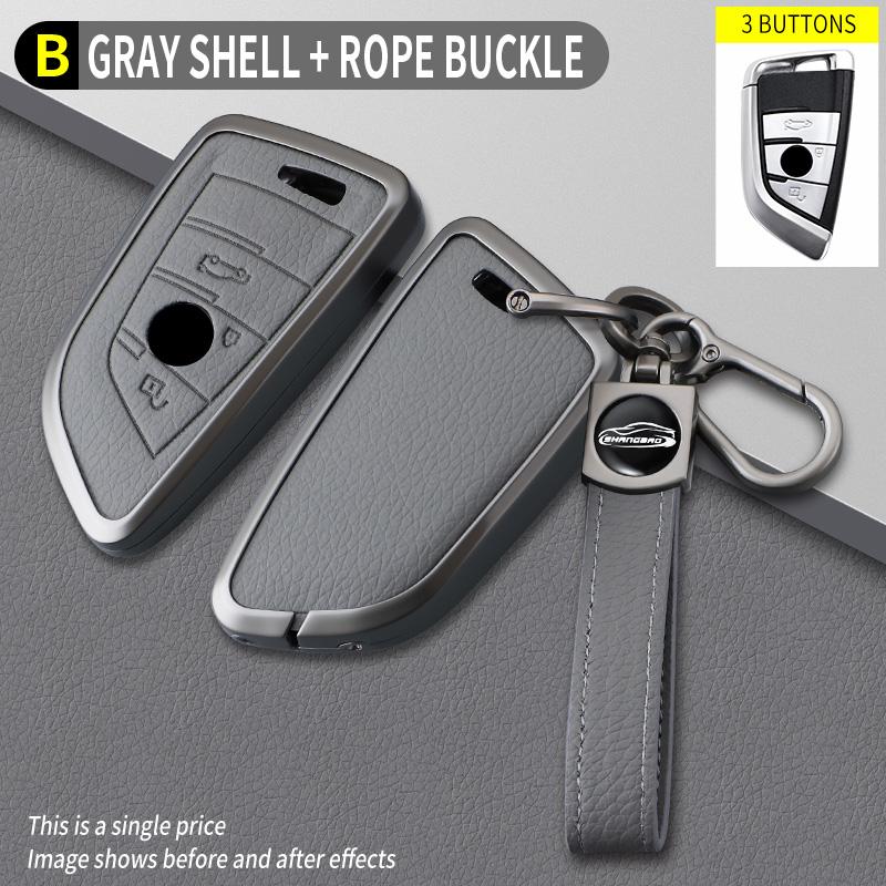 Zinc Alloy Leather Car Key Case For Bmw X1 X3 X5 X6 X7 1 3 5 6 7 Series G20 G30 G11 F15 F16 G01 G02 F48 F39 520 525 F30 Key Case