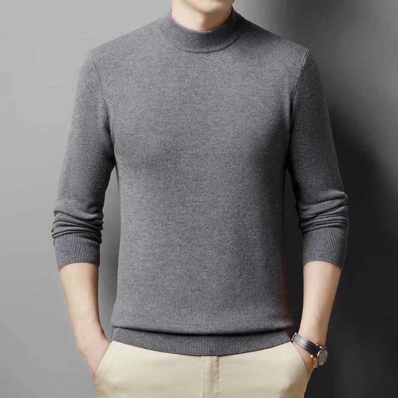 Men's FENGXUN 100% Pure Wool Thick Mock Neck Sweater