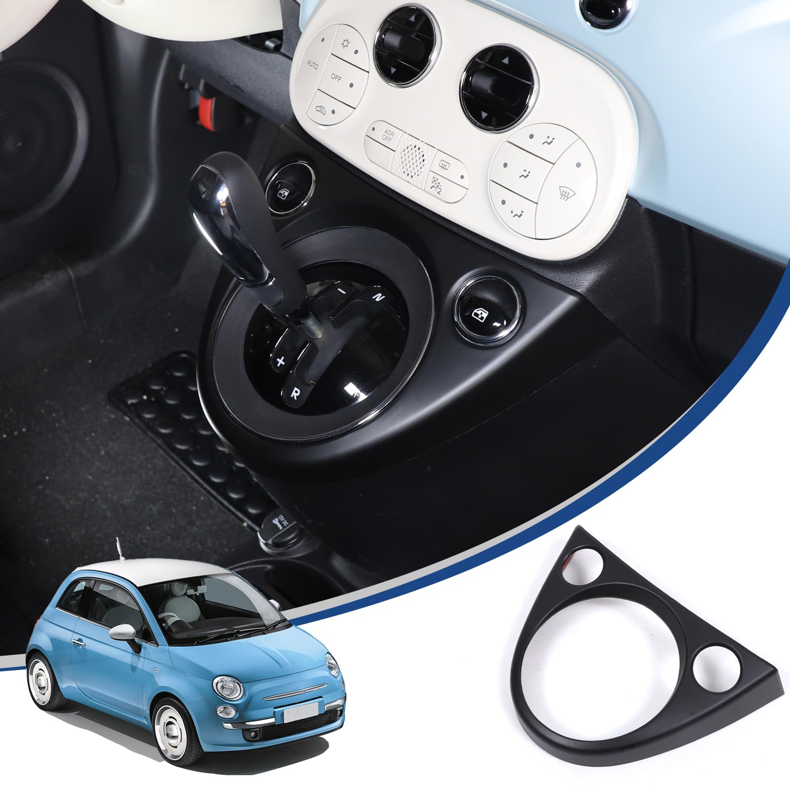 

Hcilloend New Fiat 500 2011-2023 Shift Panel, Shift Cover, Center Control Shift Panel, Cover, чёрный