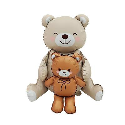 Gift Supplies Love Heart Foil Balloons Matte Finish Golden Assemble Bear Balloon Giant Size Animal Shaped 3D Balloon Kids Room