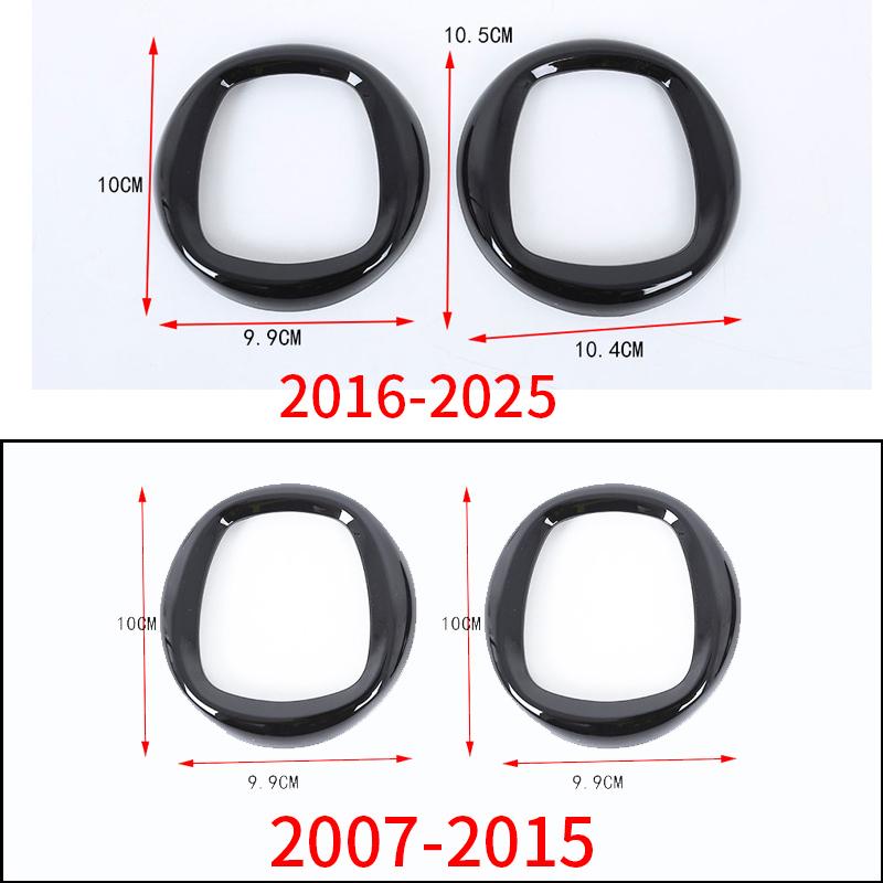 For Fiat 500 2007-2025 ABS Front and Rear  Circle Decorative Frame Stickers Car Exterior Accessories 2 Pcs