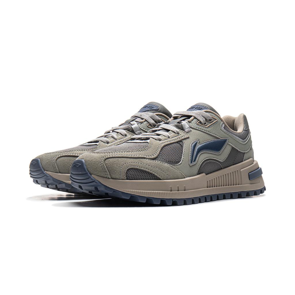 New LiNing Wind Rider 2.0 Anti-Slip Wear-Resistant Low-Top Casual Shoes Men's Gray AGCU373-2