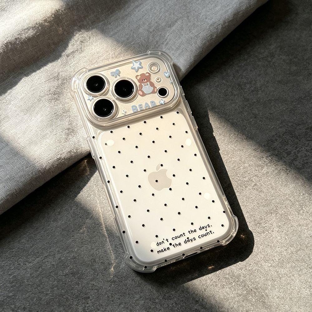 Polka dot bear is suitable for Apple oppo airbag mobile phone case transparent new VIVO Huawei iPhone11Pro