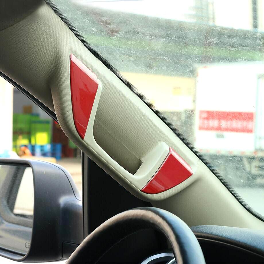 For 2019-2024 Dodge RAM 1500 ABS Red Interior A-pillar Grab Handle Cover Trim 4P