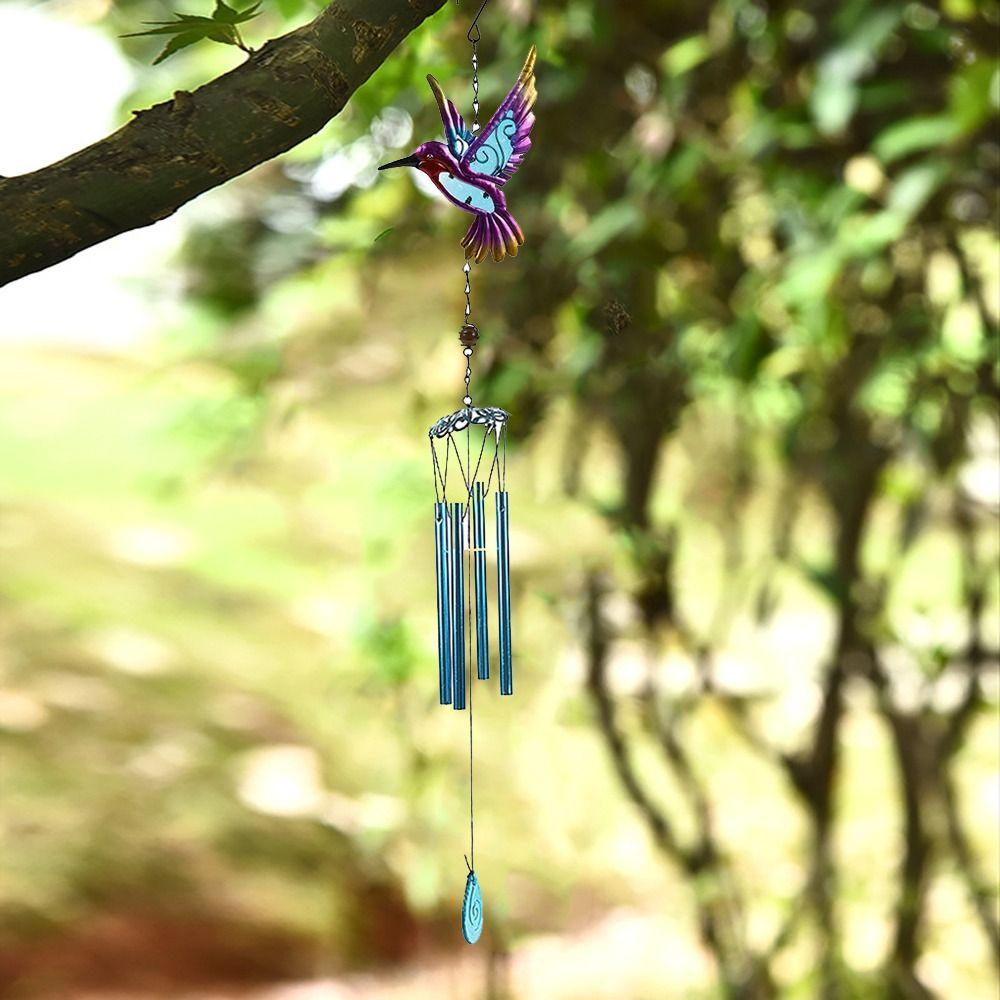 Metal Hummingbird Wind Chime Creative Hanging Decoration Blessing Bell Pendant  Gift