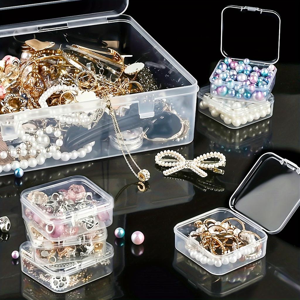 Clear Plastic Bead Storage Boxes with Lids Transparent Multipurpose Organizer for Beads Crafts Jewelry DIY Nail Art Accessories