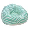 Aufblasbarer Stuhl PVC Wellenstreifenmuster Ergonomisches Design Minimalismus Aufblasbarer Sitzsackstuhl Grün