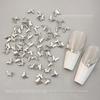 50 Pièces Mini Accessoires pour Ongles Papillon Alliage d'Argent Diamant Métal Charms Papillon Diamant 3D pour le Bout des Doigts Décorations
