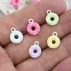 Alloy Spray Painted Donuts Cute Pendant Diy Handmade Oil Drip Necklace Bracelet Beaded Pendant Accessories