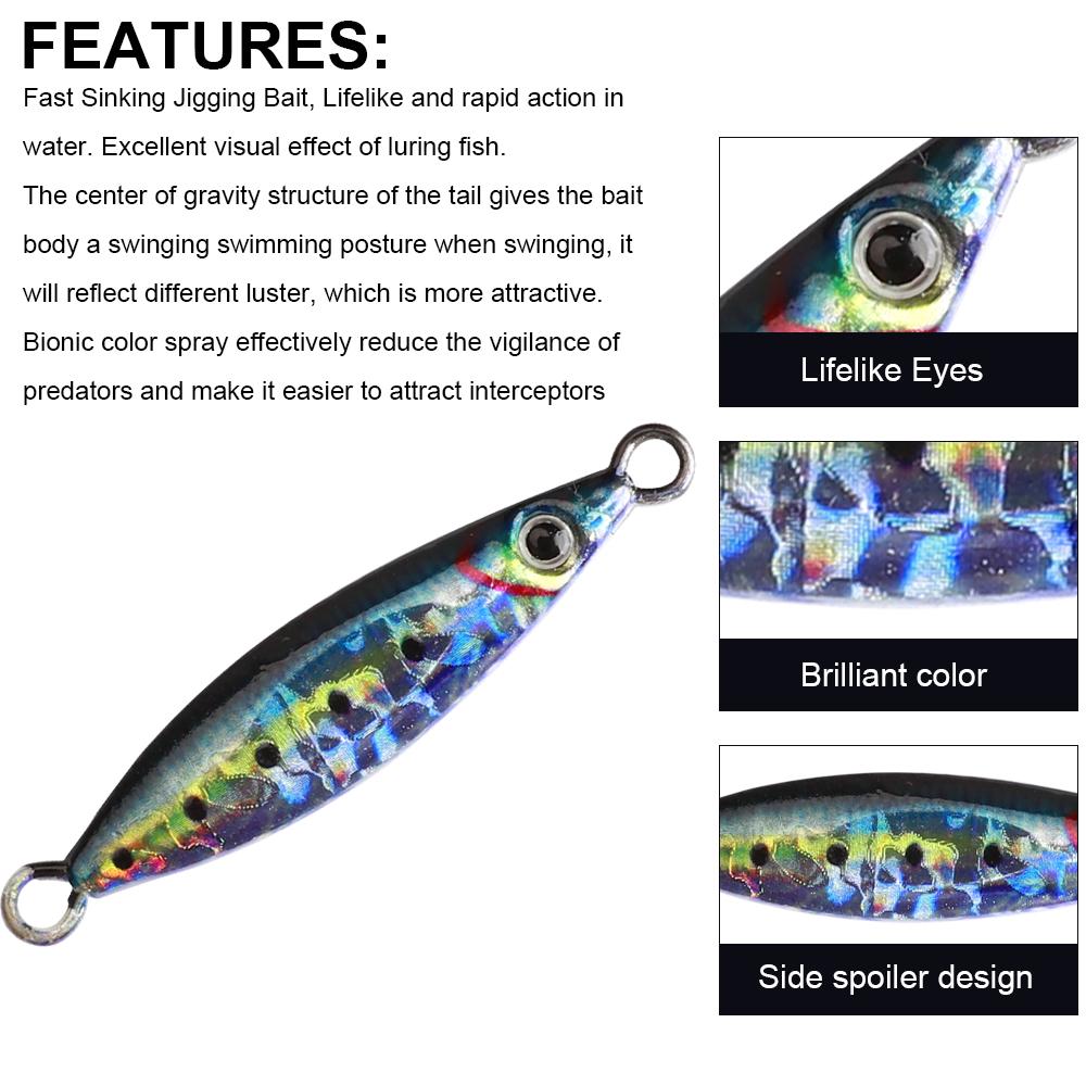Nová Glow Fishing Lure Casting Tuňák 7g 10g 14g 21g 28g Slow Pitch Jig Mořský vlk Salterwater Inshore Umělá návnada
