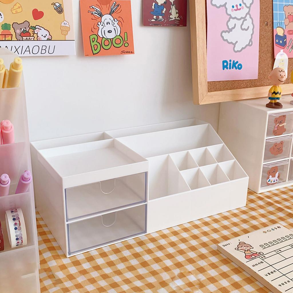 Desktop Storage Box Multi Grid Design Cute Beautiful Desktop Organizer Storage Box for Stationery