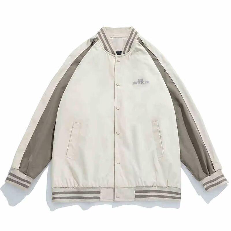 Unisex Spring & Autumn Casual Baseball Jacket - Hong Kong Style Trendy Outerwear L абрикосовый