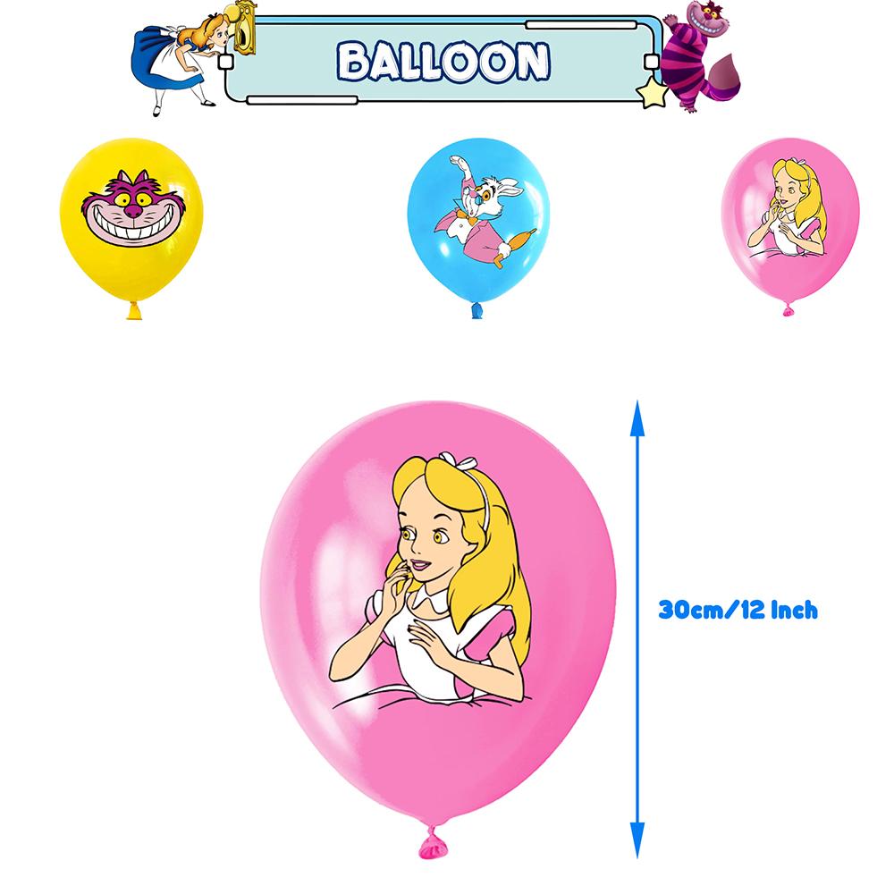 32Pcs Alice In Wonderland Party Decorations Includes Cake Topper, Balloon Banner
